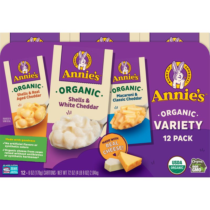 Annie'S Organic Mac & Cheese Variety 12/6 Ounce Boxes